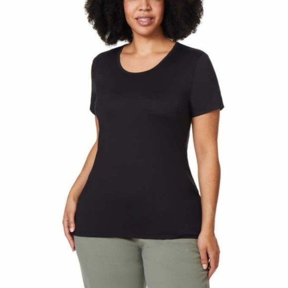 32 DEGREES Cool 3 Pack Scoop Neck Stretch Comfort Tee  Black - NWT - Picture 2 of 5